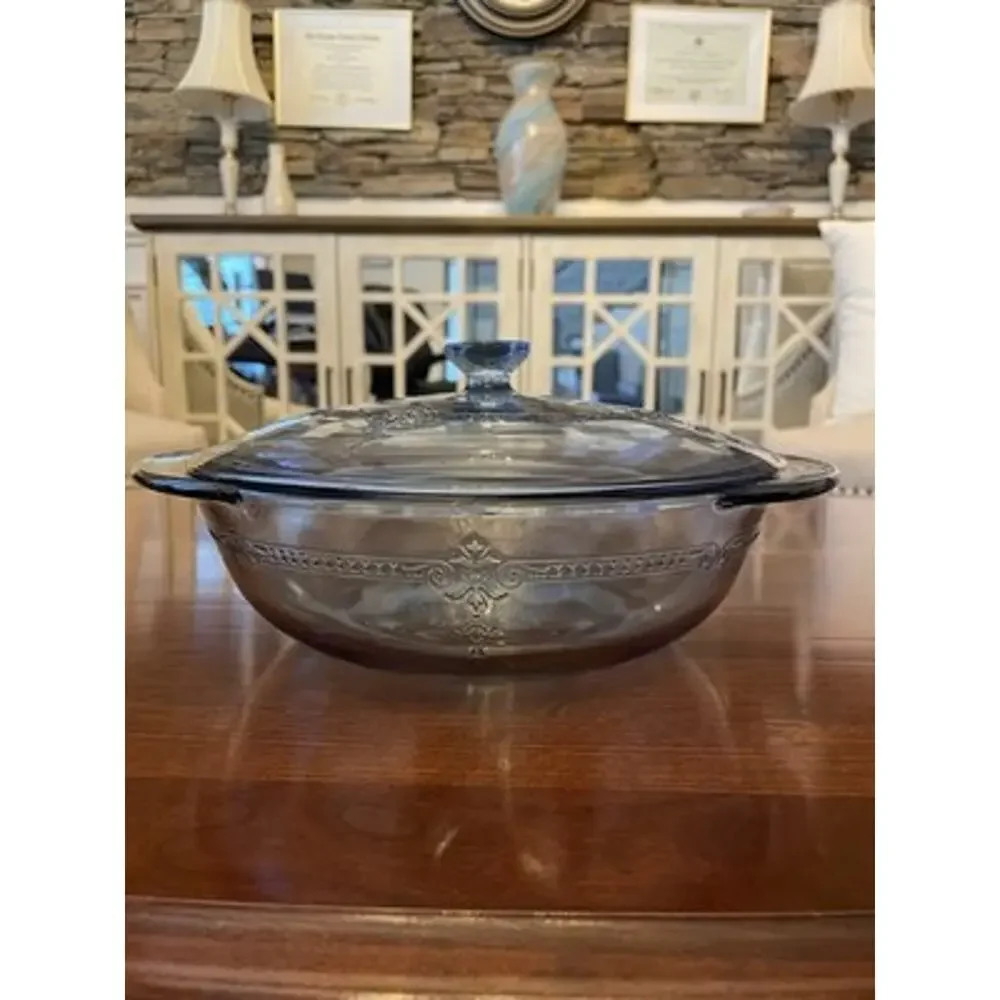 Anchor Hocking Philbe Sapphire Blue 2 qt. Round Covered Casserole With Lid